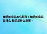 和谐的意思怎么解释（和谐的意思是什么 和谐是什么意思）