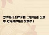 方阵是什么样子的（方阵是什么意思 方阵具体是什么意思）
