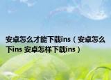 安卓怎么才能下载ins（安卓怎么下ins 安卓怎样下载ins）