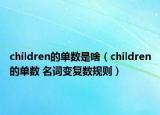 children的单数是啥（children的单数 名词变复数规则）