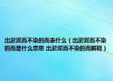 出淤泥而不染的而表什么（出淤泥而不染的而是什么意思 出淤泥而不染的而解释）
