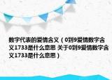 数字代表的爱情含义（0到9爱情数字含义1733是什么意思 关于0到9爱情数字含义1733是什么意思）