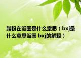 脂粉在饭圈是什么意思（bxj是什么意思饭圈 bxj的解释）