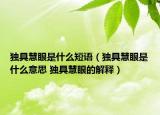 独具慧眼是什么短语（独具慧眼是什么意思 独具慧眼的解释）