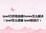 ipad已停用连接itunes怎么解决（ipad怎么读音 ipad的简介）