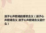 浪子心声歌词的意思含义（浪子心声歌词含义 浪子心声歌词含义是什么）