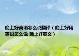 晚上好英语怎么说翻译（晚上好用英语怎么说 晚上好英文）