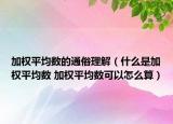 加权平均数的通俗理解（什么是加权平均数 加权平均数可以怎么算）