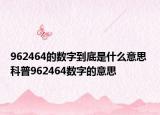 962464的数字到底是什么意思 科普962464数字的意思