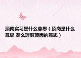 顶岗实习是什么意思（顶岗是什么意思 怎么理解顶岗的意思）
