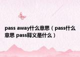 pass away什么意思（pass什么意思 pass释义是什么）