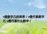 v是数字几的意思（v是代表数字几 v是代表什么数字）