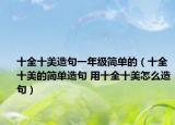 十全十美造句一年级简单的（十全十美的简单造句 用十全十美怎么造句）