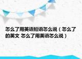 怎么了用英语短语怎么说（怎么了的英文 怎么了用英语怎么说）