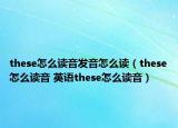 these怎么读音发音怎么读（these怎么读音 英语these怎么读音）