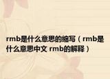 rmb是什么意思的缩写（rmb是什么意思中文 rmb的解释）