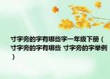 寸字旁的字有哪些字一年级下册（寸字旁的字有哪些 寸字旁的字举例）