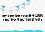 my booy bot yours是什么意思（BOT什么梗 BOT的意思介绍）