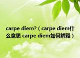 carpe diem?（carpe diem什么意思 carpe diem如何解释）