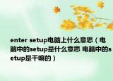 enter setup电脑上什么意思（电脑中的setup是什么意思 电脑中的setup是干嘛的）