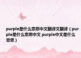 purple是什么意思中文翻译文翻译（purple是什么意思中文 purple中文是什么意思）