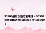 95508是什么地方的电话（95508是什么电话 95508属于什么电话呢）