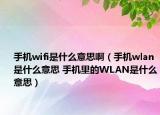 手机wifi是什么意思啊（手机wlan是什么意思 手机里的WLAN是什么意思）
