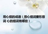 用心组的成语（用心组词要形容词 心的组词有哪些）