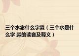 三个水念什么字淼（三个水是什么字 淼的读音及释义）