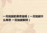 一见如故的意思是啥（一见如故什么意思 一见如故解释）