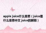 apple juice什么意思（juice是什么意思中文 juice的解释）