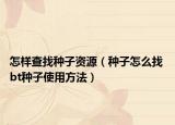 怎样查找种子资源（种子怎么找 bt种子使用方法）