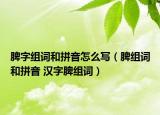 脾字组词和拼音怎么写（脾组词和拼音 汉字脾组词）