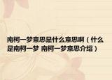 南柯一梦意思是什么意思啊（什么是南柯一梦 南柯一梦意思介绍）