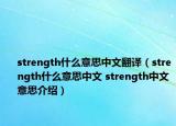 strength什么意思中文翻译（strength什么意思中文 strength中文意思介绍）