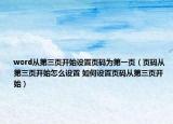 word从第三页开始设置页码为第一页（页码从第三页开始怎么设置 如何设置页码从第三页开始）