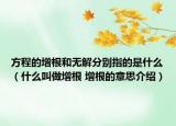 方程的增根和无解分别指的是什么（什么叫做增根 增根的意思介绍）