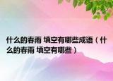什么的春雨 填空有哪些成语（什么的春雨 填空有哪些）