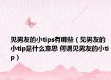 见男友的小tips有哪些（见男友的小tip是什么意思 何谓见男友的小tip）