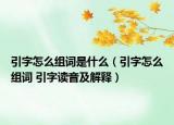 引字怎么组词是什么（引字怎么组词 引字读音及解释）