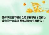 整体认读音节是什么意思有哪些（整体认读音节什么意思 整体认读音节是什么）