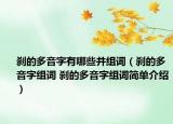 刹的多音字有哪些并组词（刹的多音字组词 刹的多音字组词简单介绍）