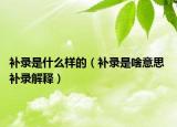 补录是什么样的（补录是啥意思 补录解释）