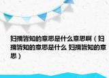 妇孺皆知的意思是什么意思啊（妇孺皆知的意思是什么 妇孺皆知的意思）