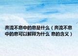 奔流不息中的息是什么（奔流不息中的息可以解释为什么 息的含义）