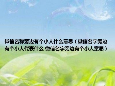 微信名称旁边有个小人什么意思（微信名字旁边有个小人代表什么 微信名字旁边有个小人意思）