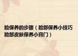 脸保养的步骤（脸部保养小技巧 脸部皮肤保养小窍门）