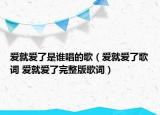 爱就爱了是谁唱的歌（爱就爱了歌词 爱就爱了完整版歌词）
