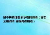目不转睛地看表示看的词语（目怎么组词语 目组词语精选）