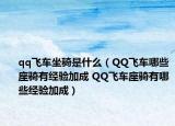 qq飞车坐骑是什么（QQ飞车哪些座骑有经验加成 QQ飞车座骑有哪些经验加成）